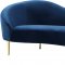 Ritz Sofa 659 in Navy Velvet Fabric by Meridian w/Options