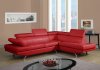 U9782 Sectional Sofa in Red Bonded Leather by Global