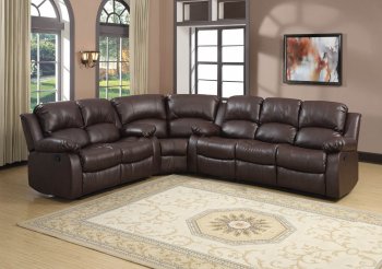 Cranley Motion Sectional Sofa 9700BRW in Brown by Homelegance [HESS-9700BRW Cranley]