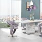 D4801DT Dining Table in White by Global w/Optional Grey Chairs