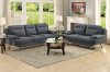 F7929 Sofa & Loveseat Set in Blue Grey Fabric by Boss