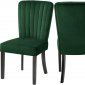 Shelby Dining Chair 725 Set of 2 Green Velvet Fabric by Meridian