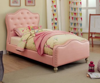 Sugar Youth Bedroom 4Pc Set CM7884PK in Pink Leatherette [FAKB-CM7884PK-Sugar]