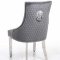 Leo Silver Dining Chair Set of 2 in Gray Fabric