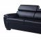 U4571Sofa in Black Bonded Leather by Global w/Options