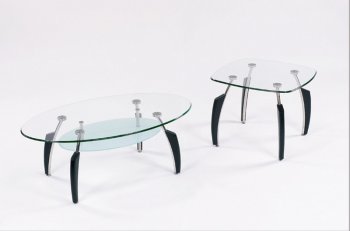 Glass Top Coffee Table with black Accents [GFC-51384BC-51384BE]