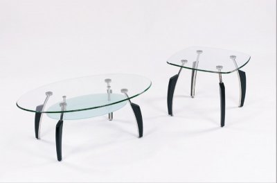 Glass Top Coffee Table with black Accents