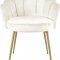 Claire Dining Chair 748 Set of 2 Cream Velvet Fabric by Meridian