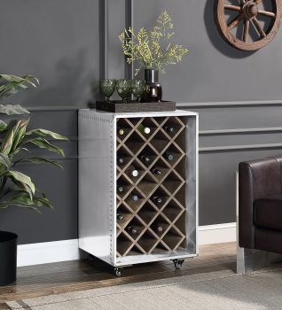 Raini Wine Cabinet AC01995 in Aluminum by Acme [AMWC-AC01995 Raini]