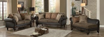 Thibodaux Sofa 8233TT in Brown Fabric by Homelegance w/Options [HES-8233TT Thibodaux]