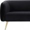 Harlow Sofa 685 in Black Velvet Fabric by Meridian w/Options