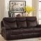 Verkin Recliner Sofa 8258 in Dark Brown by Homelegance w/Options