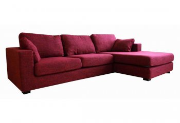 Twill Fabric Sectional Sofa in Burgundy [AWSS-Rouge]