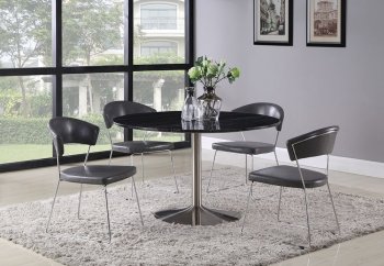 Healy Dining Table 121241 in Black Marble by Coaster w/Options [CRDS-121241-Healy]