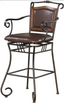 100159 29" Swivel Bar Stool Set of 2 in Brown by Coaster [CRBA-100159]