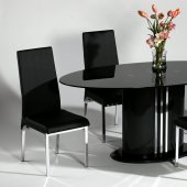 Black Modern Oval Dinette Table w/Optional Chairs