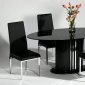 Black Modern Oval Dinette Table w/Optional Chairs