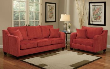 Rose Chenille Fabric Modern Sofa & Loveseat Set w/Options [ABCS-5068]