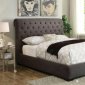 Westmist 25280 Upholstered Bed in Light Brown Fabric by Acme