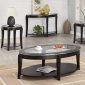 Cappuccino Finish Modern 3Pc Coffee Table Set w/Options