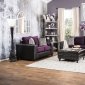 Biden SM6304 Sofa in Purple Fabric & Black Leatherette w/Options