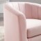 Prospect Swivel Chair Set of 2 in Pink Velvet by Modway