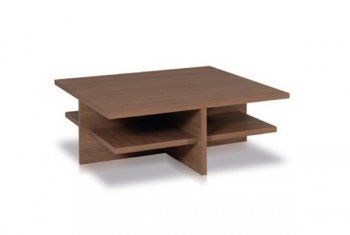 Brown Finish Modern Coffee Table w/Shelves [YACT-Umberto]