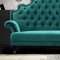 Antonia Settee in Emerald Green Velvet Fabric