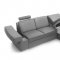 Coco Sectional Sofa in Grey Full Leather by ESF w/ Bed & Storage