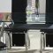 Glass Top Contemporary Dinette Table w/PVC Wrapped Shelf