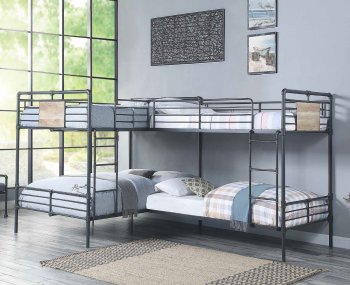 Cordelia Twin/Full Bunk Bed BD00365 in Black by Acme [AMKB-BD00365 Cordelia]