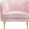 Vivian Sofa 694 in Pink Velvet Fabric by Meridian w/Options