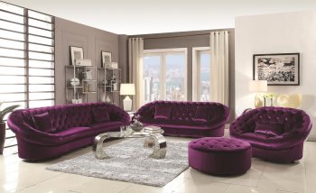 Romanus 511045 Sectional Sofa in Purple Fabric Coaster w/Options [CRSS-511045 Romanus]