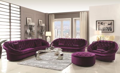 Romanus 511045 Sectional Sofa in Purple Fabric Coaster w/Options