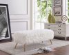 Tiffany Bench 108 in White Faux Fur by Meridian