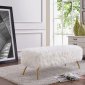 Tiffany Bench 108 in White Faux Fur by Meridian