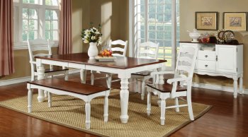 CM3122T Palisade Dining Table in Cherry & White w/Options [FADS-CM3122T Palisade]