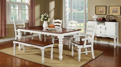 CM3122T Palisade Dining Table in Cherry & White w/Options