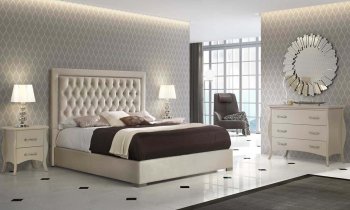 Adagio Bedroom in Ivory by ESF w/Storage Bed & Options [EFBS-Adagio Ivory]