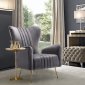 Opera Accent Chair 532 in Grey Velvet Fabric by Meridian