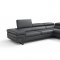 Rimini Sectional Sofa in Dark Gray Leather by J&M