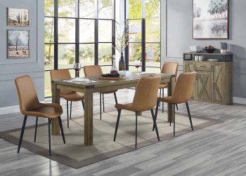 Abiram Dining Table DN01028 in Rustic Oak by Acme w/Options [AMDS-DN01028 Abiram]