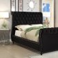 Dakota Bed in Black Velvet Fabric by Meridian w/Options