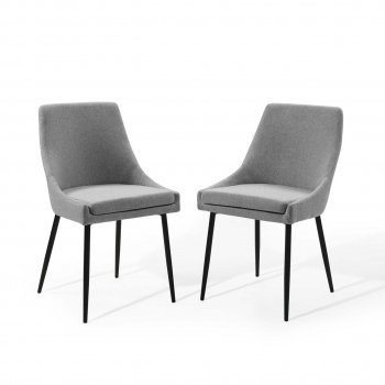 Viscount Dining Chair 3809 Set of 2 Light Gray Fabric by Modway [MWDC-3809 Viscount Light Gray]