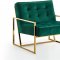 Pierre Accent Chair 523 in Green Velvet Fabric by Meridian