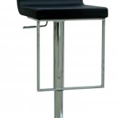 Black & Metal Modern Set of 2 Swivel Barstools w/Adjustable Heig