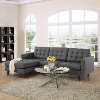 Empress EEI-1666 Sectional in Gray Fabric by Modway w/Option [MWSS-EEI-1666-DOR-Empress]