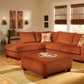 Terracotta Fabric Modern Sectional Sofa w/Optional Ottoman