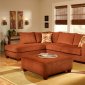 Terracotta Fabric Modern Sectional Sofa w/Optional Ottoman