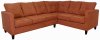 Persimmon Fabric Modern Sectional Sofa w/Wooden Legs